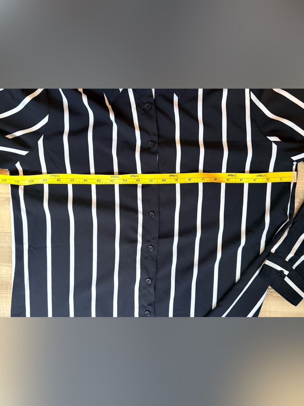 Classic Black & White Striped Button-Down Shirt - Picture 3 of 4
